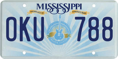 MS license plate OKU788