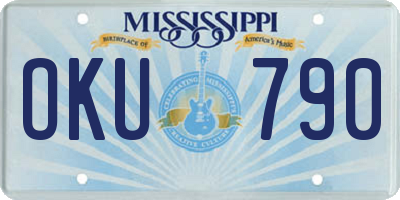 MS license plate OKU790