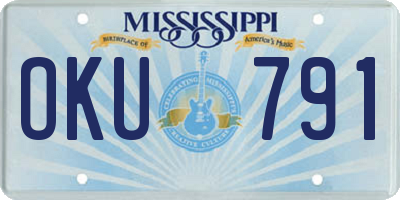 MS license plate OKU791