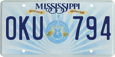MS license plate OKU794