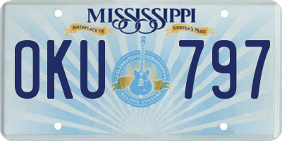 MS license plate OKU797