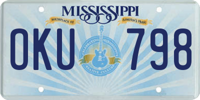 MS license plate OKU798