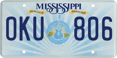 MS license plate OKU806