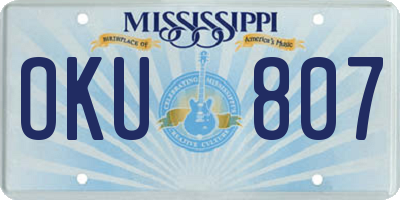 MS license plate OKU807