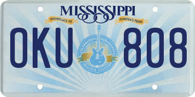 MS license plate OKU808