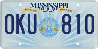 MS license plate OKU810