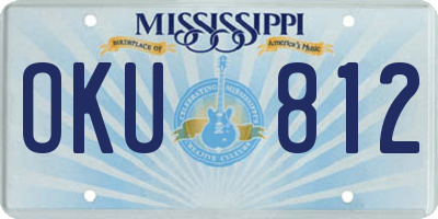 MS license plate OKU812