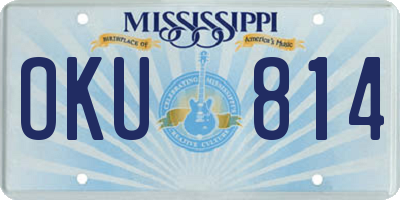 MS license plate OKU814
