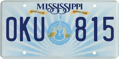 MS license plate OKU815