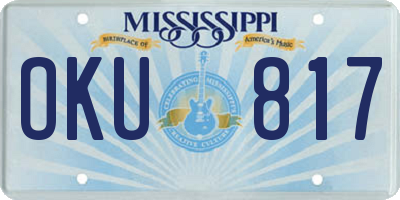 MS license plate OKU817