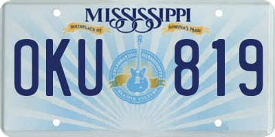 MS license plate OKU819