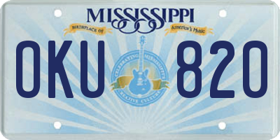MS license plate OKU820