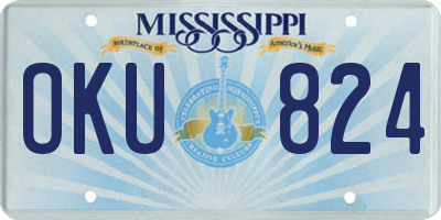 MS license plate OKU824