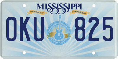 MS license plate OKU825
