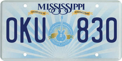 MS license plate OKU830