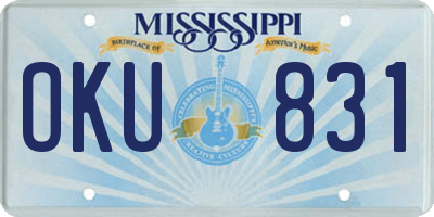 MS license plate OKU831