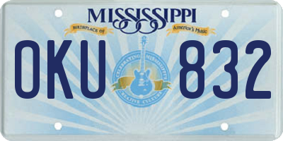 MS license plate OKU832