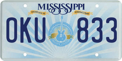 MS license plate OKU833