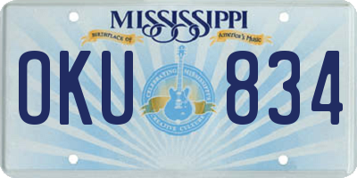 MS license plate OKU834