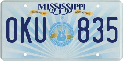 MS license plate OKU835