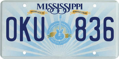 MS license plate OKU836