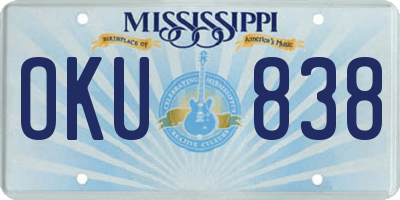 MS license plate OKU838