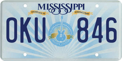 MS license plate OKU846