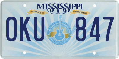 MS license plate OKU847