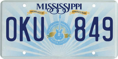 MS license plate OKU849