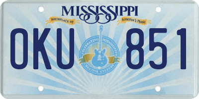 MS license plate OKU851