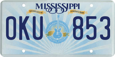 MS license plate OKU853
