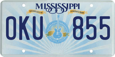 MS license plate OKU855
