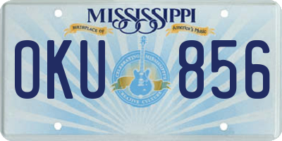 MS license plate OKU856