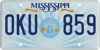 MS license plate OKU859