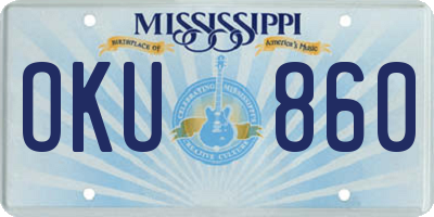 MS license plate OKU860