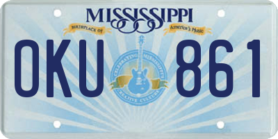 MS license plate OKU861