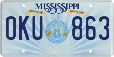 MS license plate OKU863