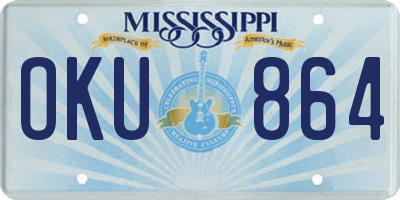 MS license plate OKU864
