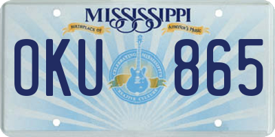 MS license plate OKU865