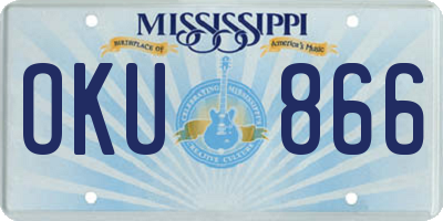 MS license plate OKU866