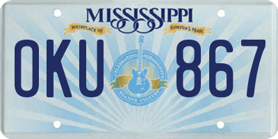 MS license plate OKU867