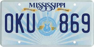 MS license plate OKU869