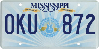 MS license plate OKU872