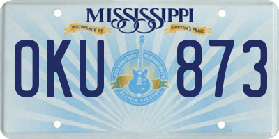 MS license plate OKU873