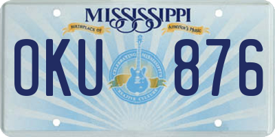 MS license plate OKU876