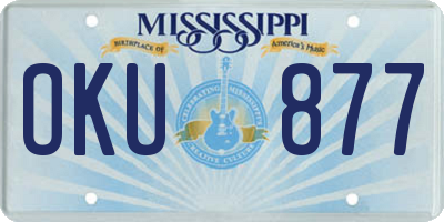 MS license plate OKU877