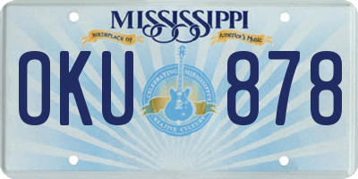 MS license plate OKU878