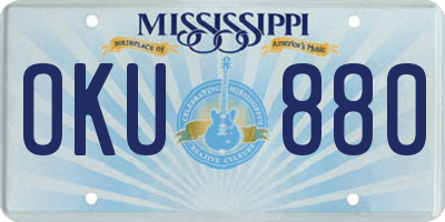 MS license plate OKU880