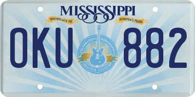 MS license plate OKU882