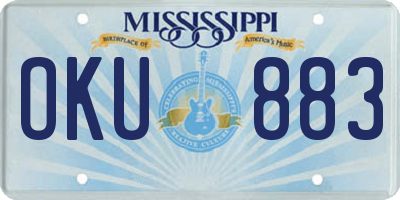 MS license plate OKU883